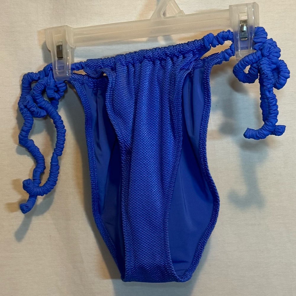 AA-271 Aerie NWT Cheekiest Side Tie Blue Summer Swim‎ Bikini Bottoms Size XL